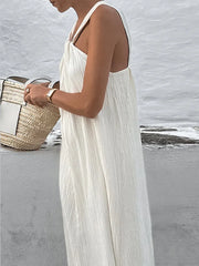 Bawełniana sukienka plażowa z dekoltem w serek